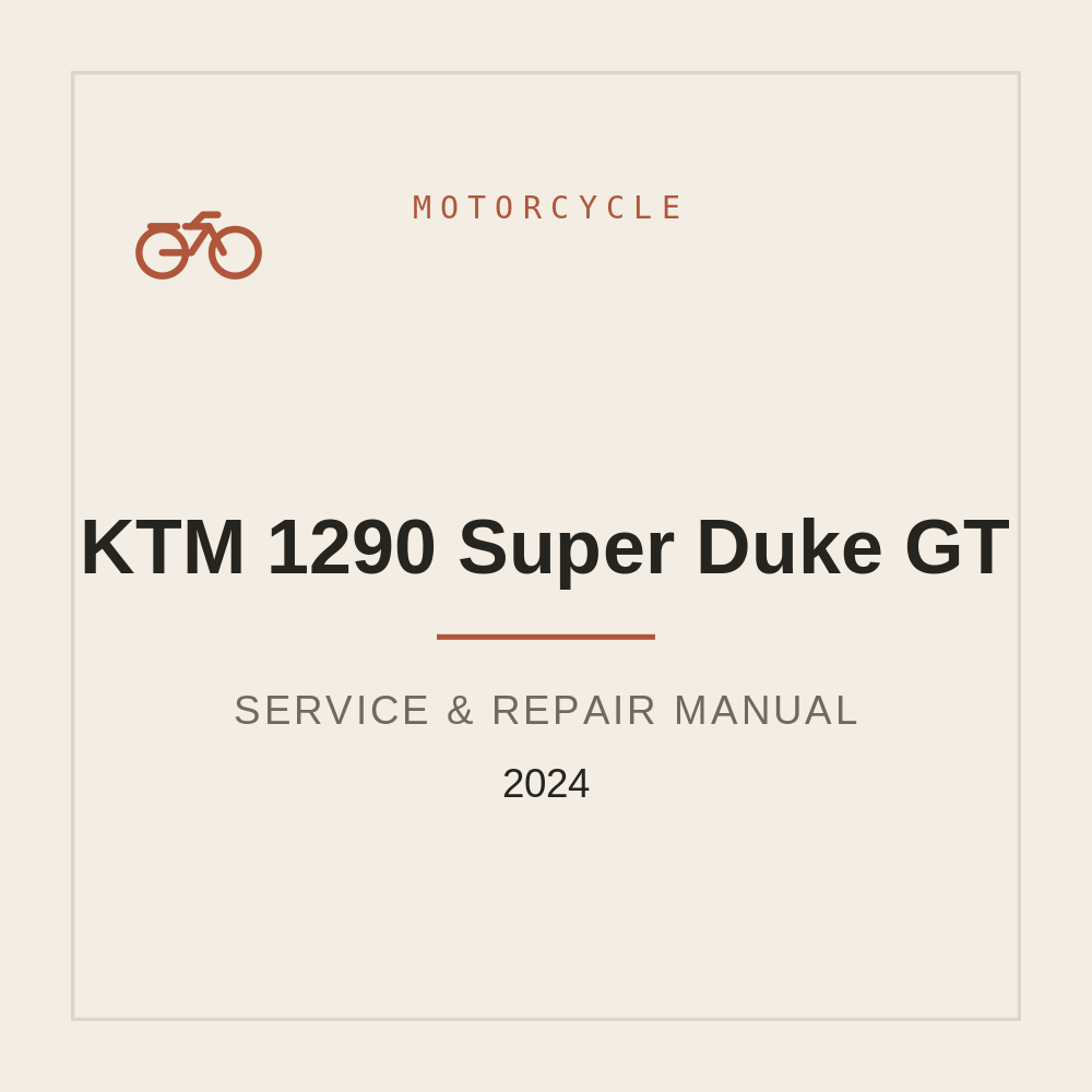 2024 KTM 1290 Super Duke GT Workshop Manual — repair manual cover
