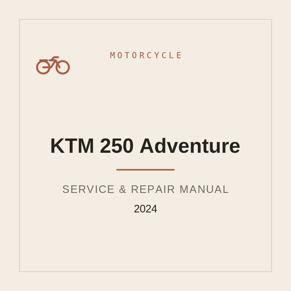2024 KTM 250 Adventure Service Repair manual — repair manual cover