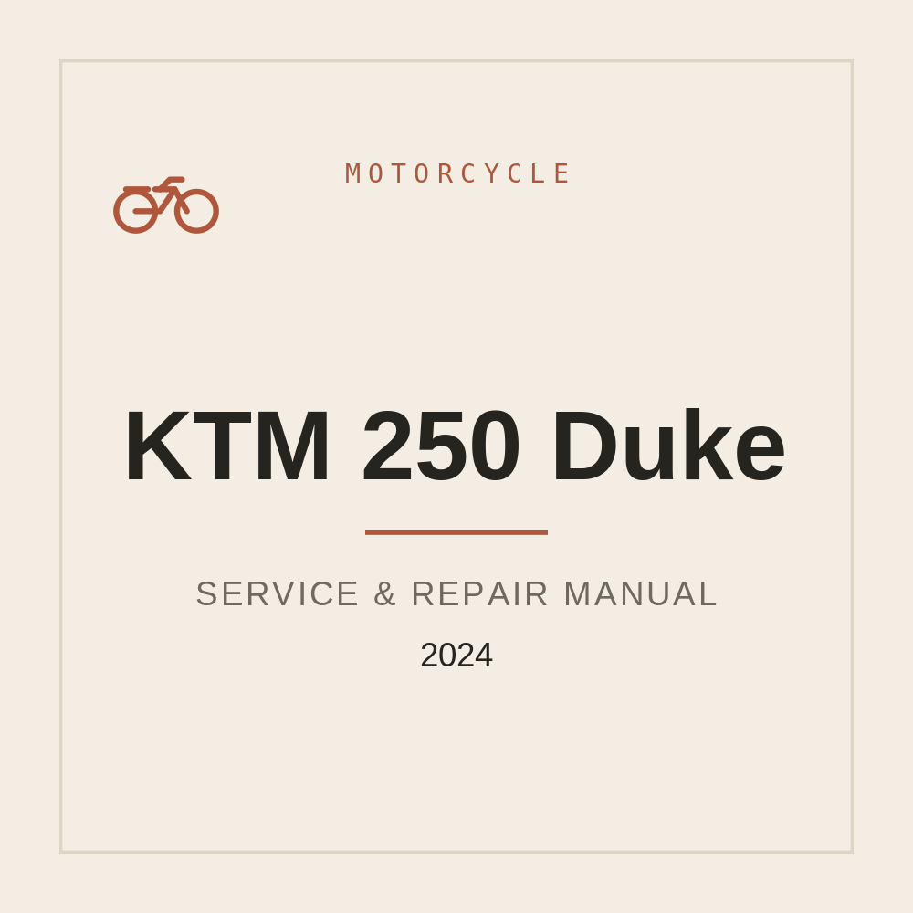 2024 KTM 250 Duke Workshop Service manual — repair manual cover