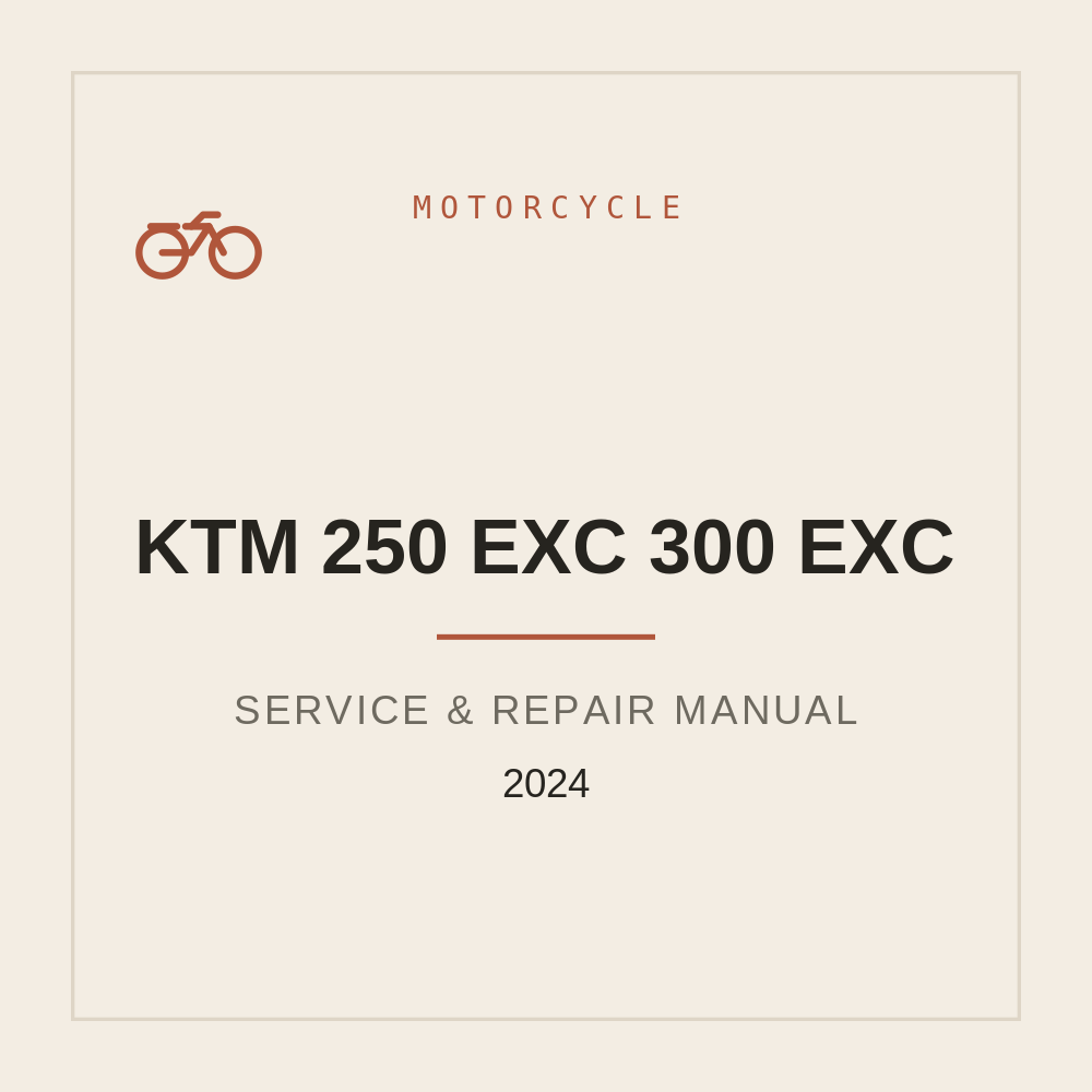 2024 KTM 250 EXC 300 EXC Manuale di riparazione — repair manual cover