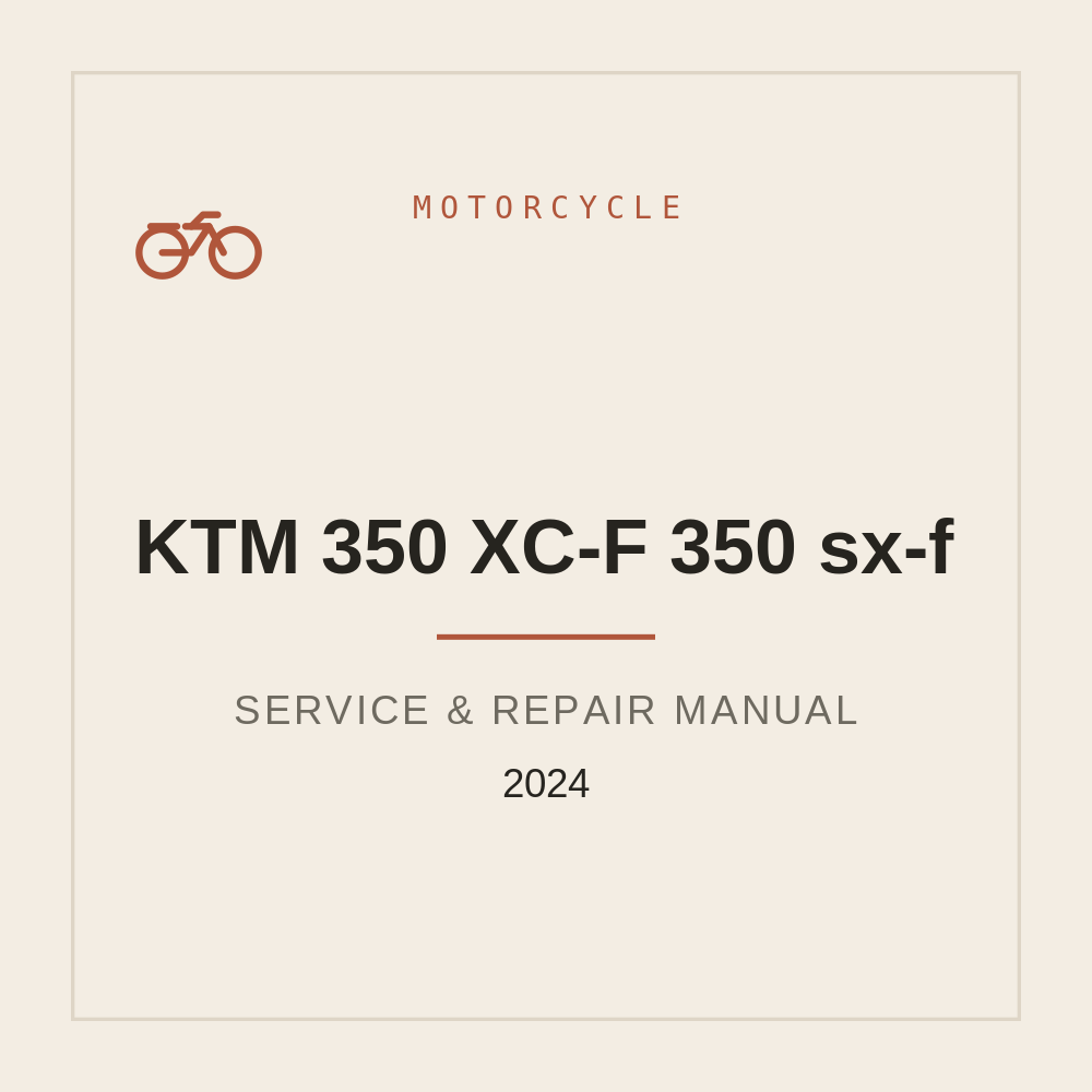 2024 KTM 350 XC-F 350 sx-f Service Manual — repair manual cover