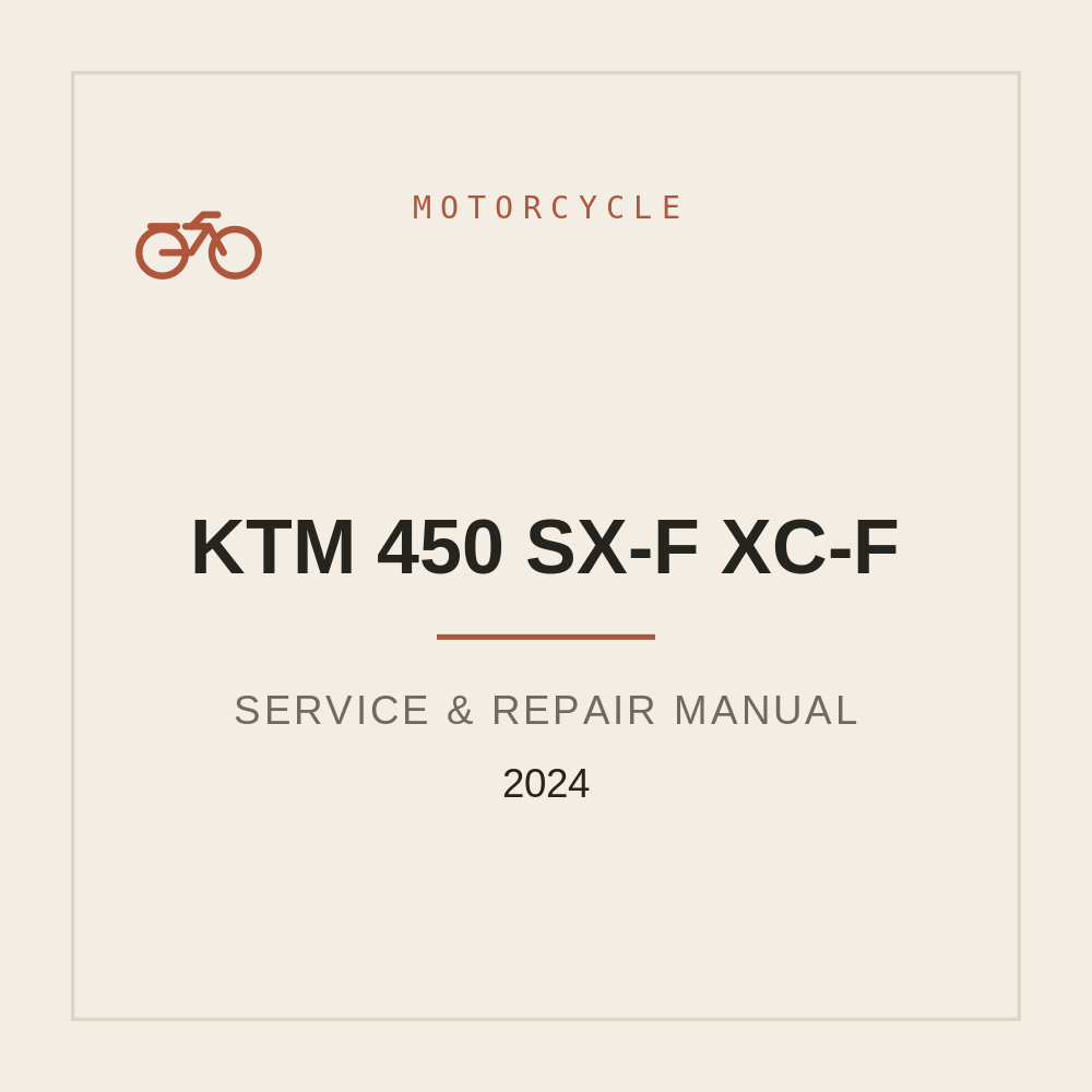 2024 KTM 450 SX-F XC-F Service Repair manual — repair manual cover