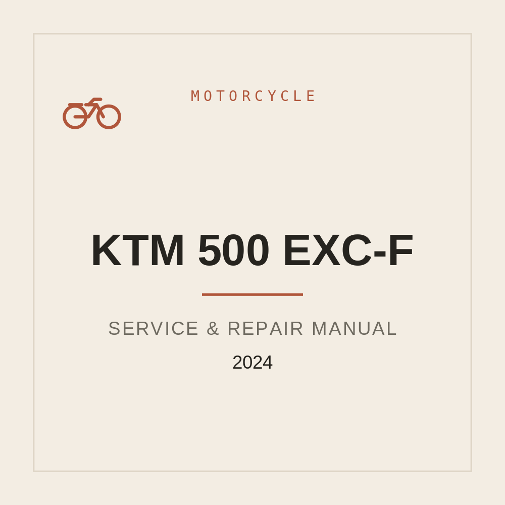 2024 KTM 500 EXC-F Workshop Service Manual — repair manual cover