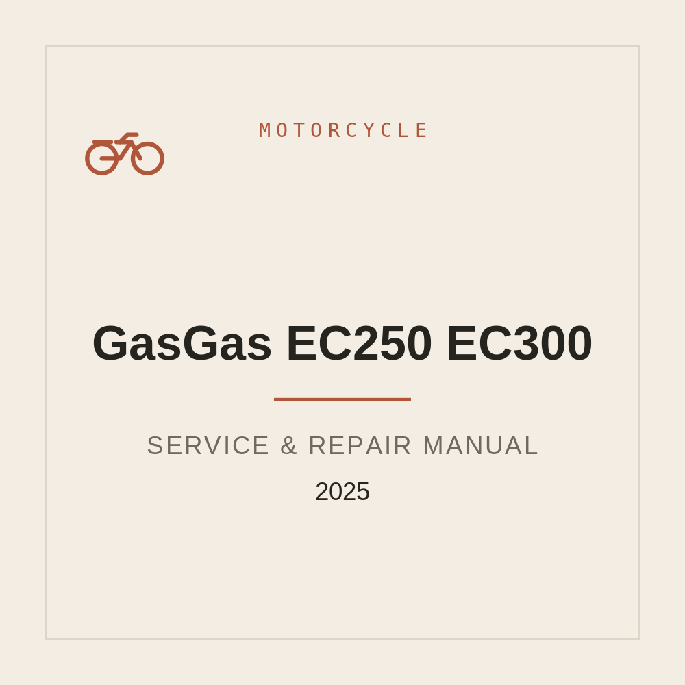 2025 GasGas EC250 EC300 Service manual — repair manual cover