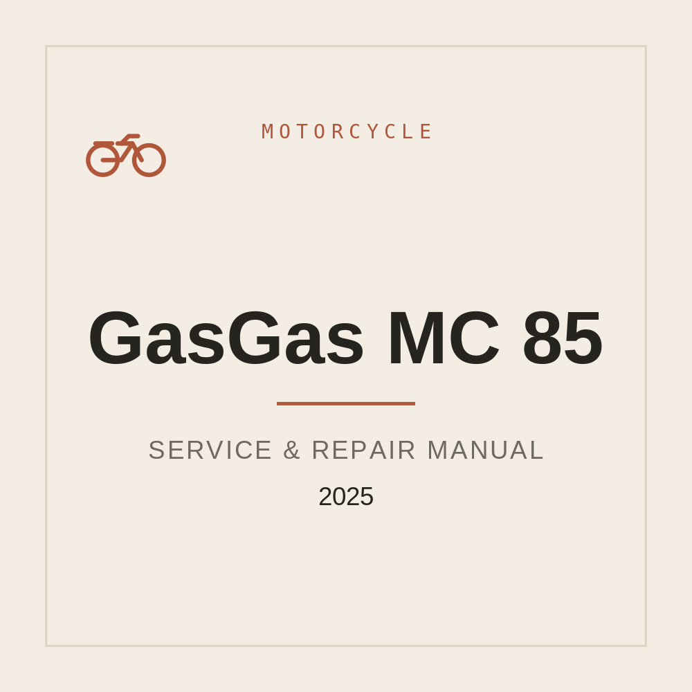 2025 GasGas MC 85 Service Repair manual — repair manual cover