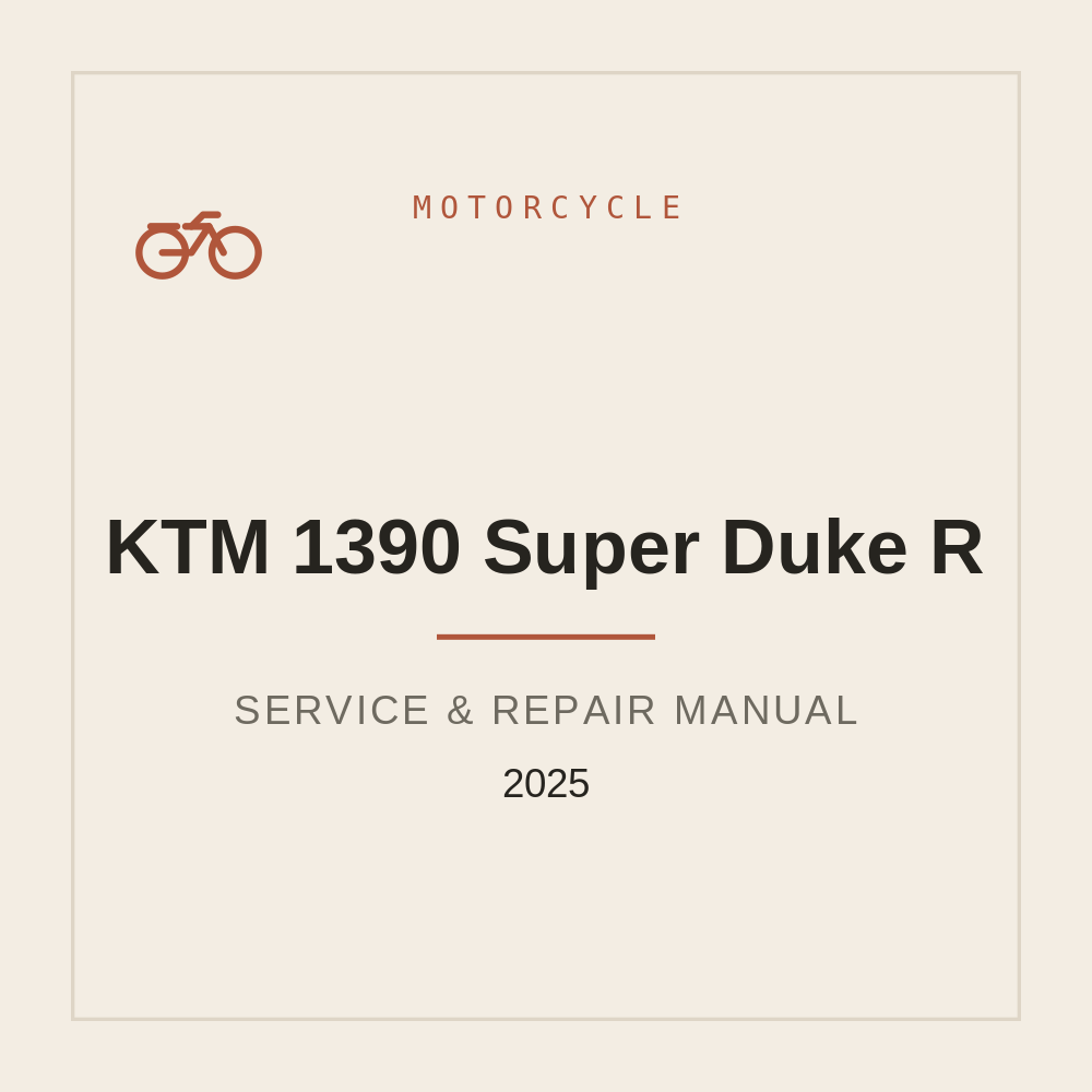 2025 KTM 1390 Super Duke R Workshop Manual — repair manual cover
