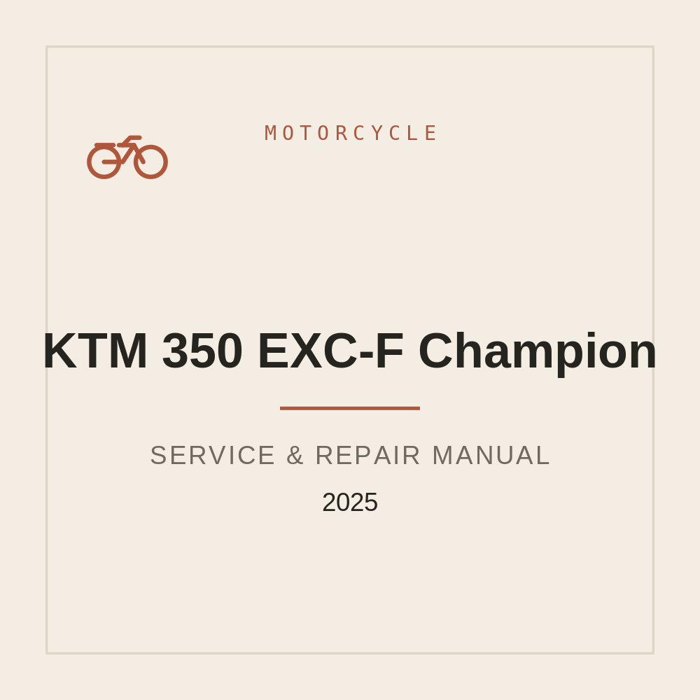 2025 KTM 350 EXC-F Champion Manuale di riparazione — repair manual cover