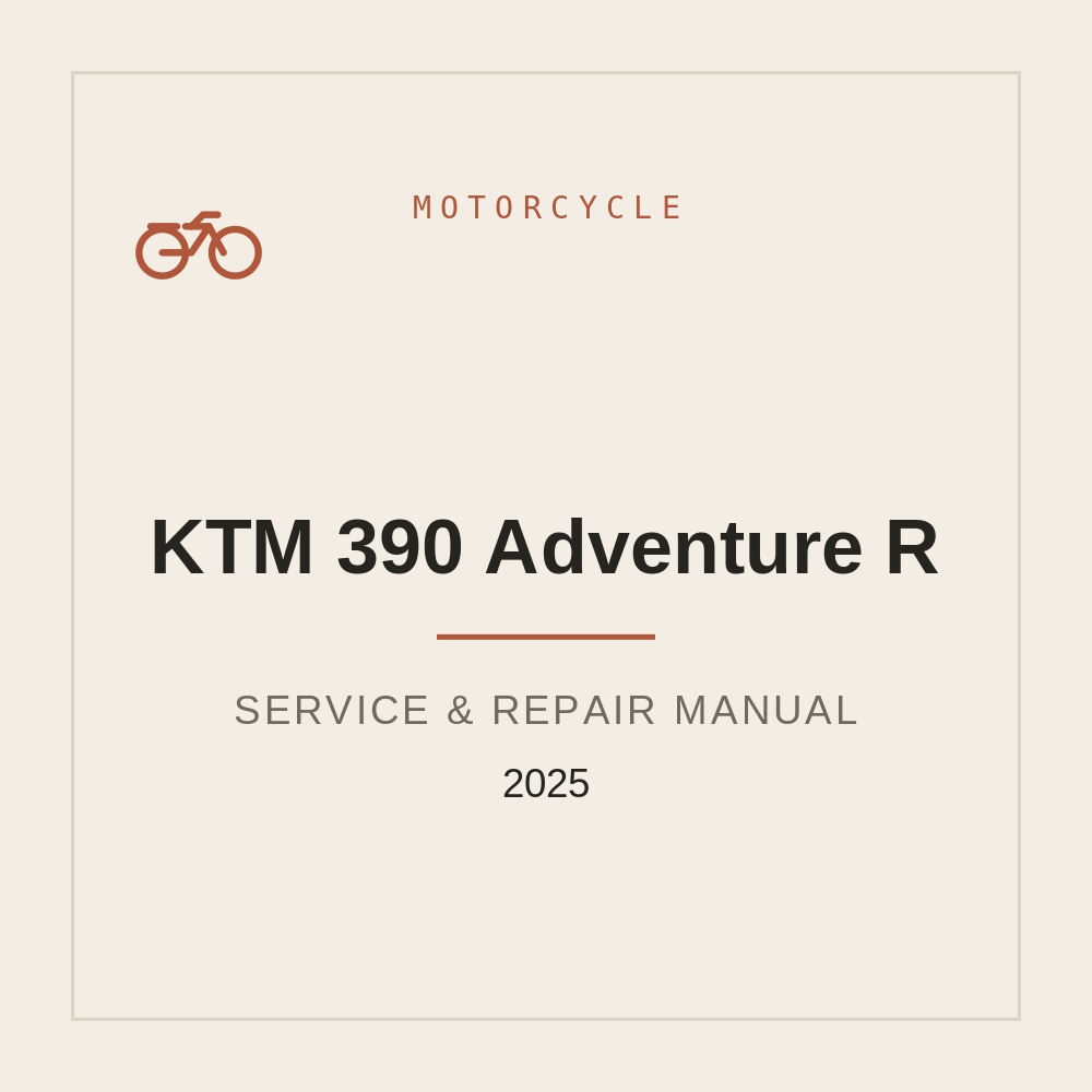 2025 KTM 390 Adventure R  Service manual — repair manual cover