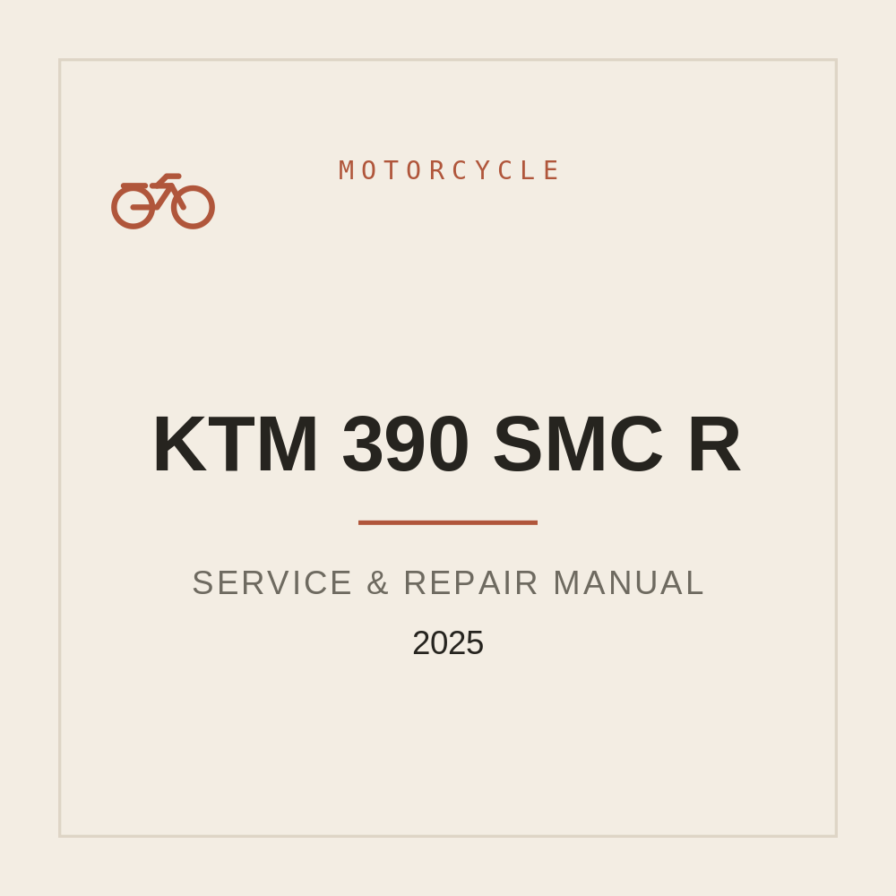2025 KTM 390 SMC R Workshop Service Manual — repair manual cover