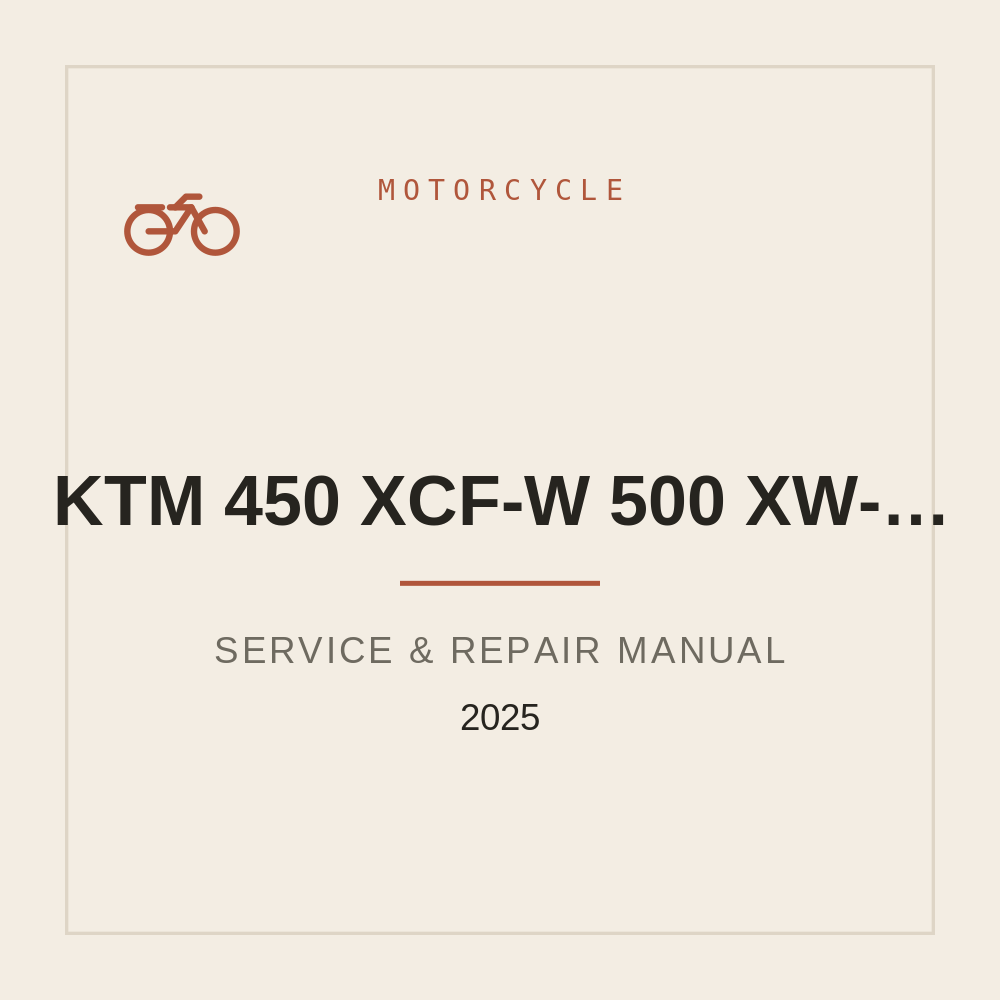 2025 KTM 450 XCF-W 500 XW-F Manual de reparación — repair manual cover