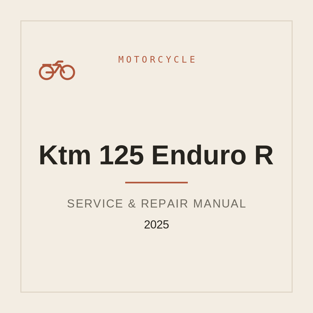 2025 Repair manual Ktm 125 Enduro R — repair manual cover