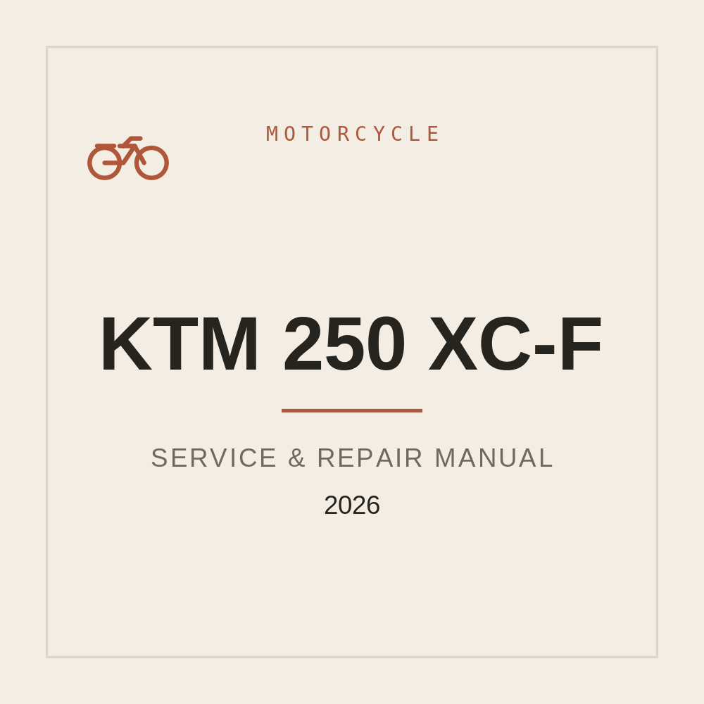 2026 KTM 250 XC-F Service Repair manual — repair manual cover