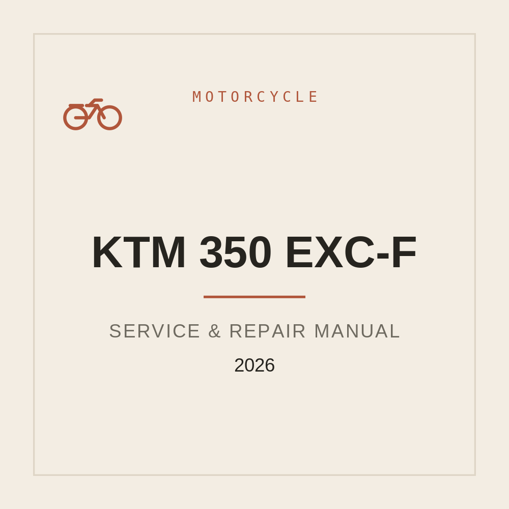 2026 KTM 350 EXC-F Service Repair manual — repair manual cover