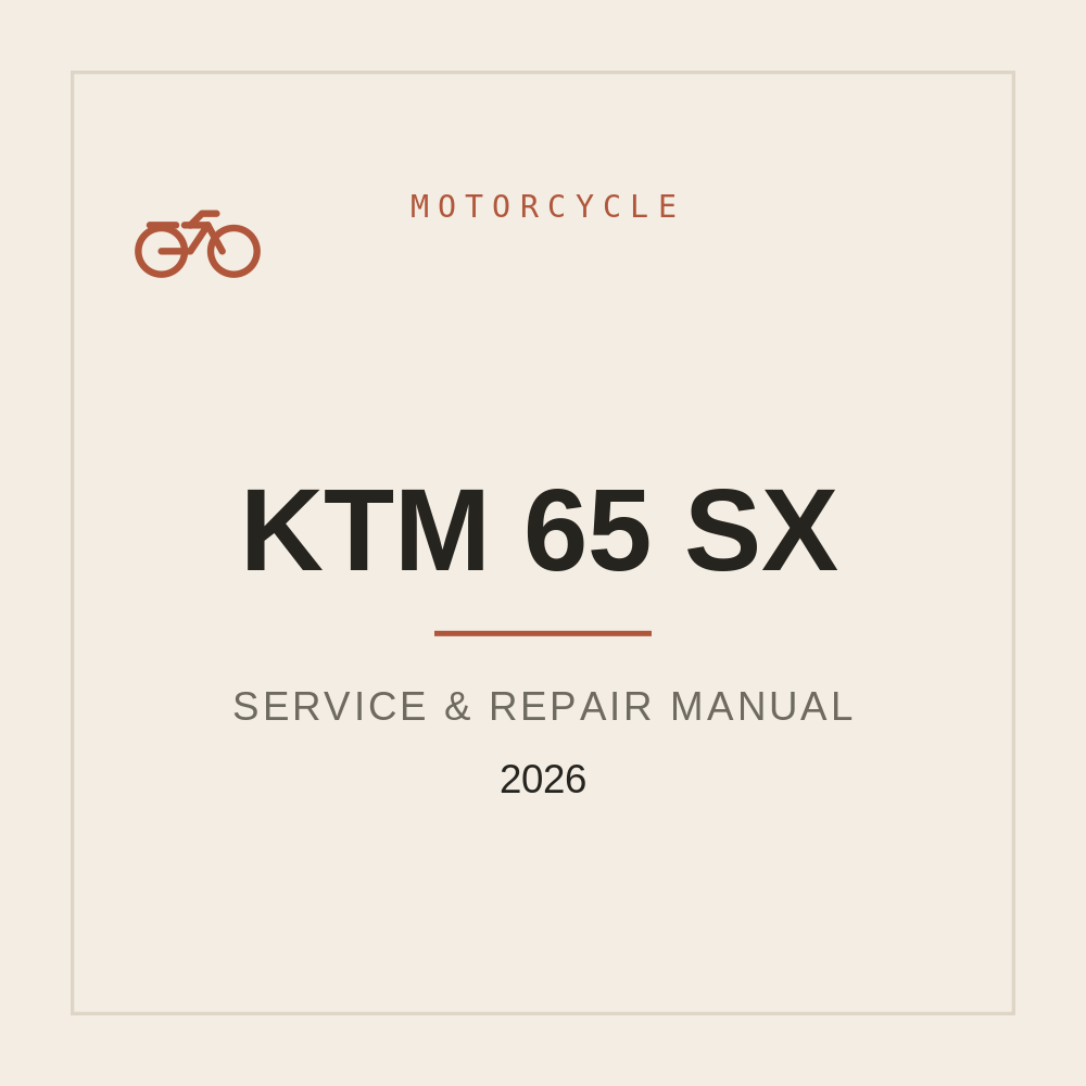 2026 KTM 65 SX Service Repair manual — repair manual cover
