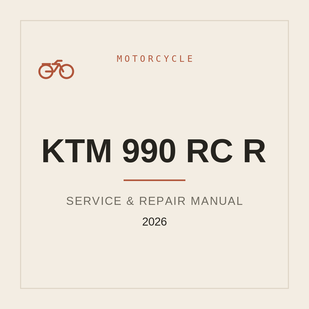 2026 KTM 990 RC R Workshop Manual — repair manual cover