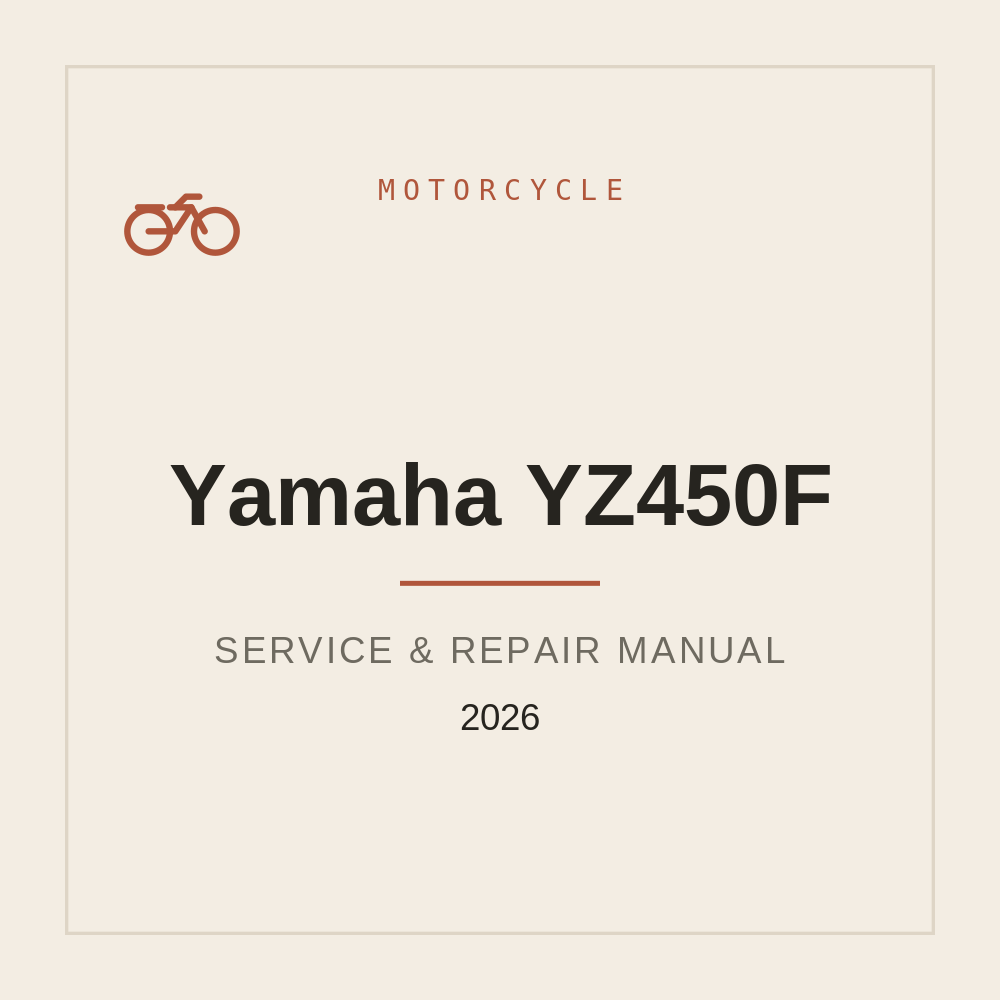 2026 Yamaha YZ450F Service manual — repair manual cover