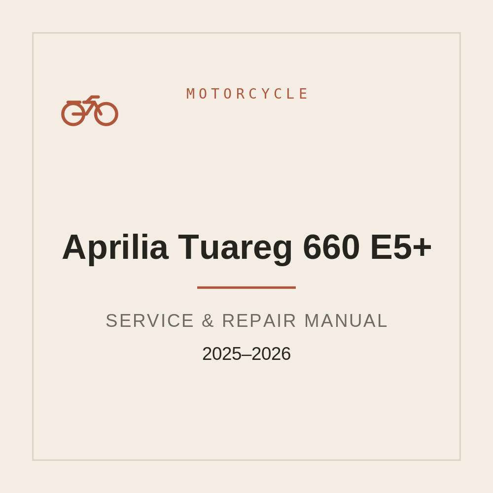 Aprilia Tuareg 660 E5+ Workshop Manual 2025-2026 — repair manual cover