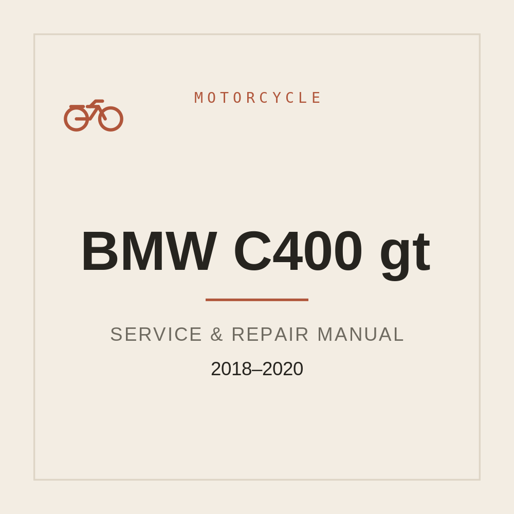 BMW C400 gt Workshop Service manual 2018-2020 — repair manual cover