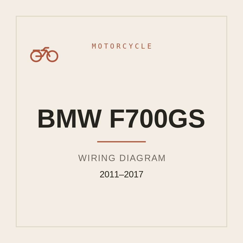 BMW F700GS Wiring Diagram 2011-2017 — repair manual cover