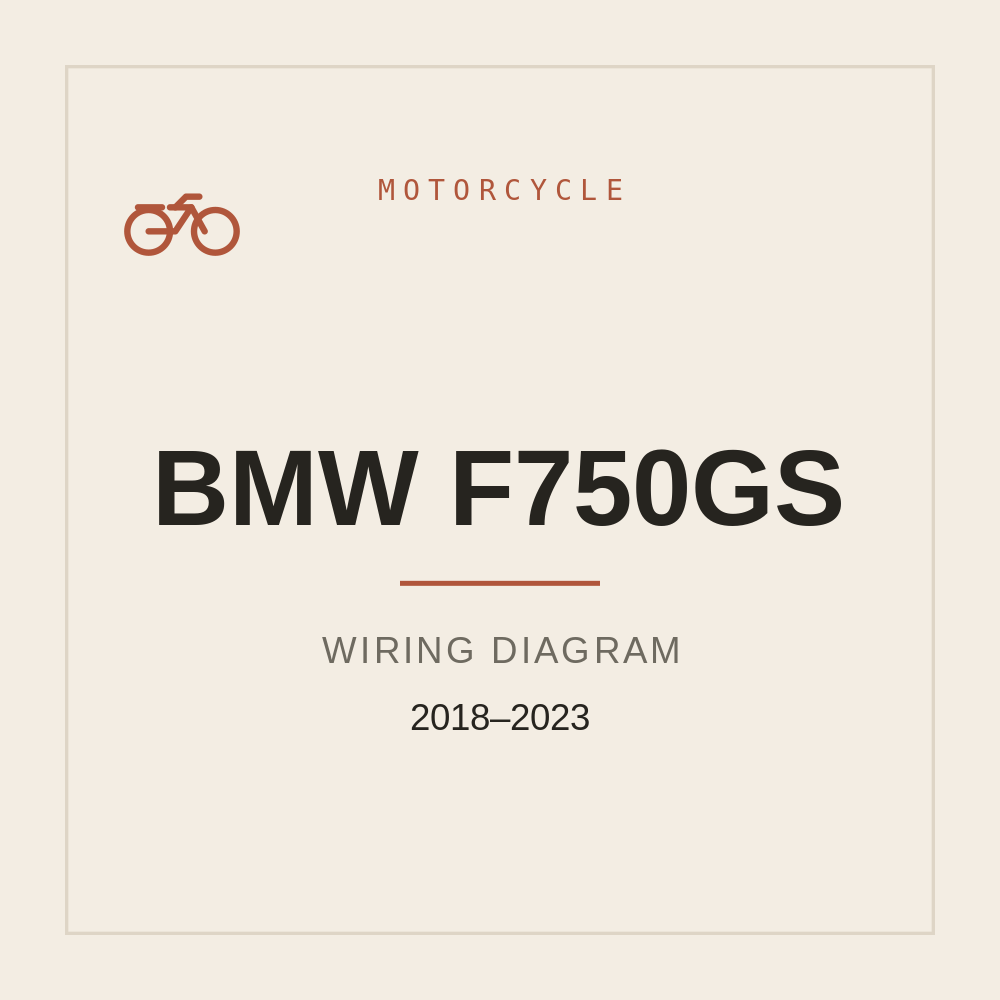 BMW F750GS Wiring Diagram 2018-2023 — repair manual cover