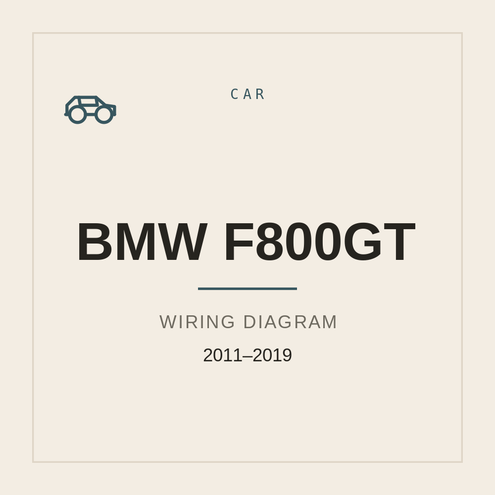BMW F800GT Wiring Diagram 2011-2019 — repair manual cover