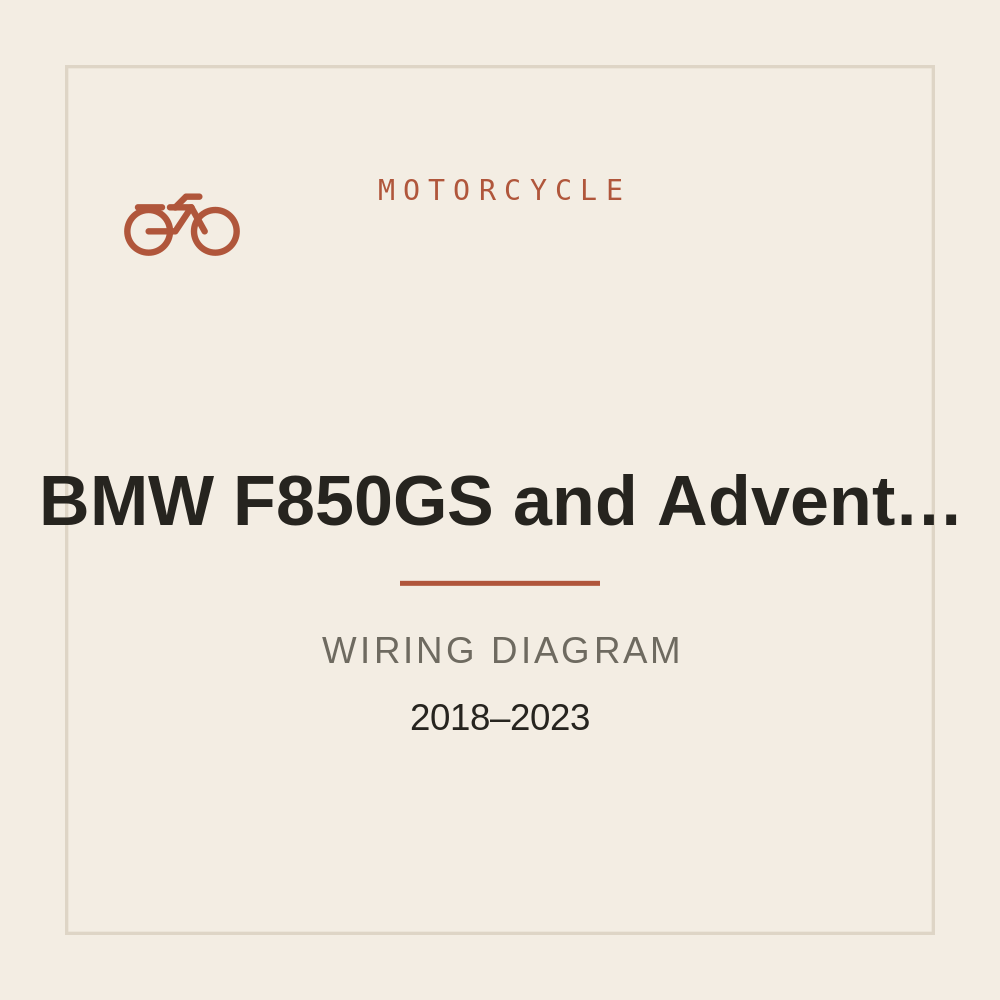 BMW F850GS (and Adventure) Wiring Diagram 2018-2023 — repair manual cover