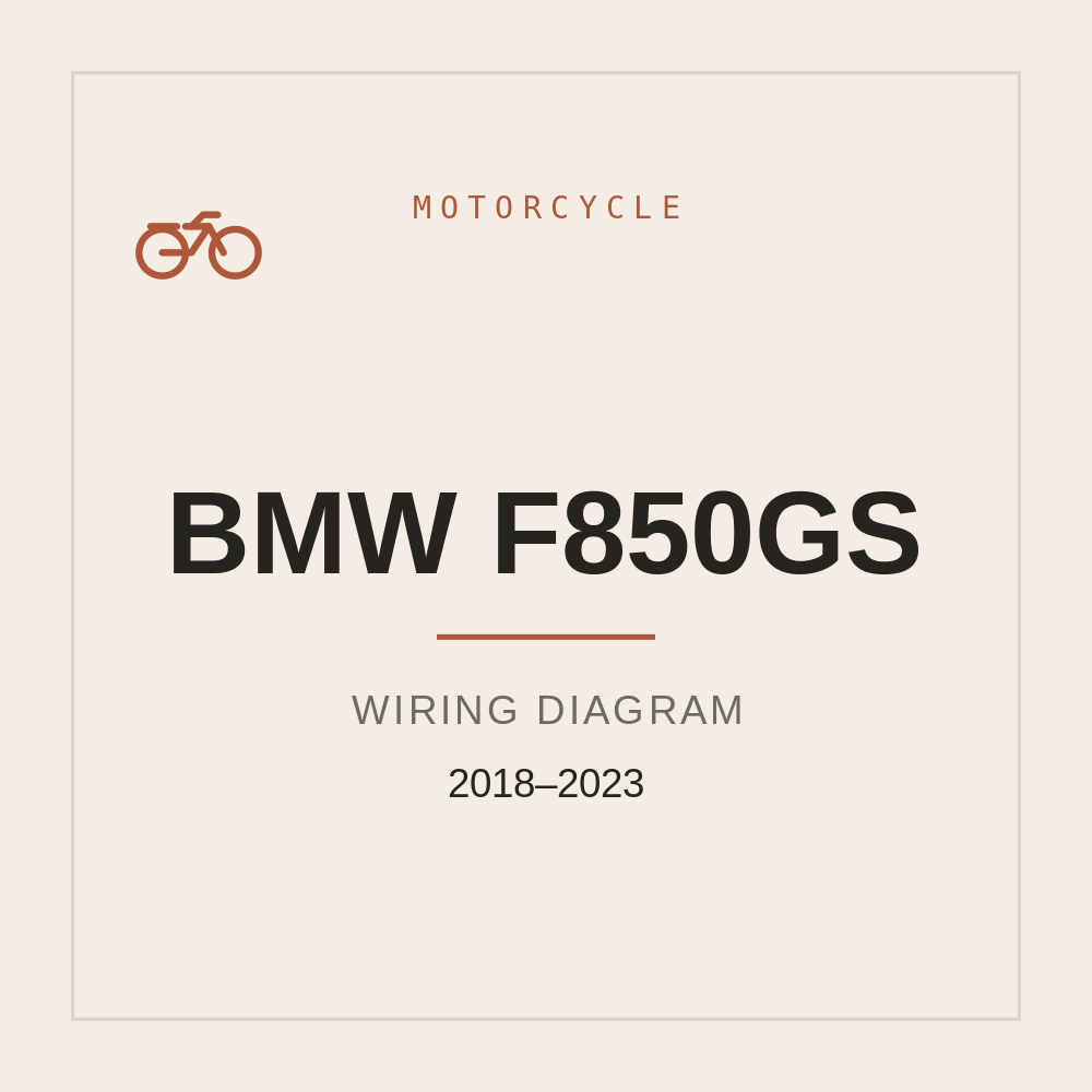 BMW F850GS Wiring Diagram 2018-2023 — repair manual cover