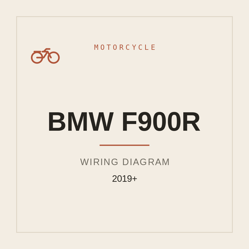 BMW F900R Wiring Diagram 2019 Onwards — repair manual cover