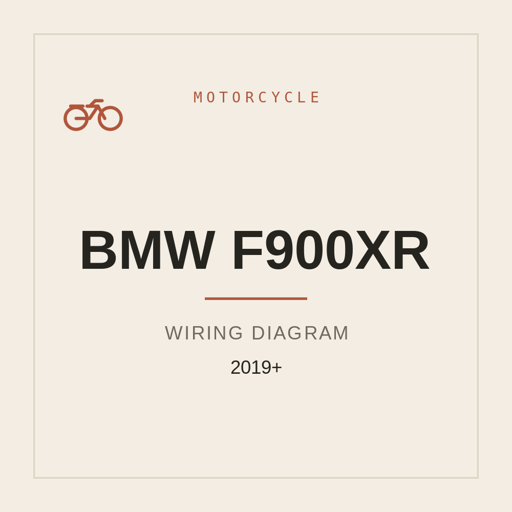 BMW F900XR Wiring Diagram 2019 Onwards — repair manual cover