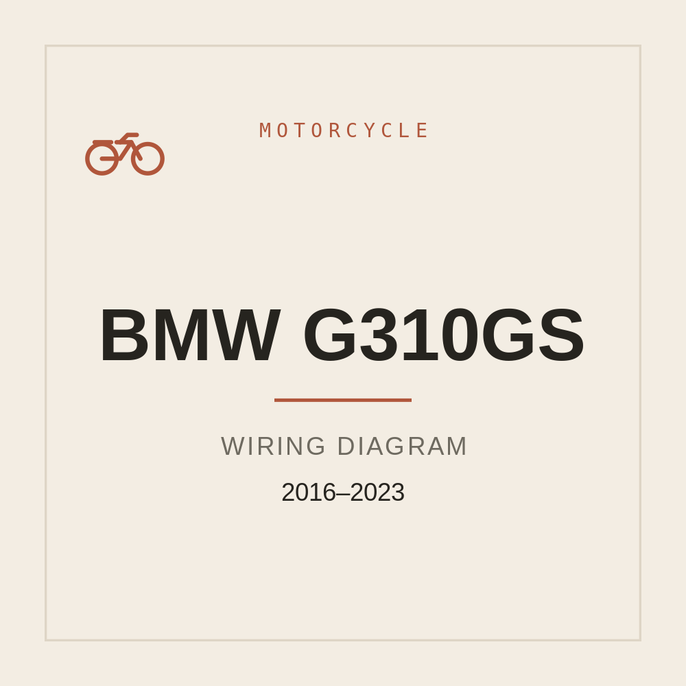 BMW G310GS Wiring Diagram 2016-2023 — repair manual cover