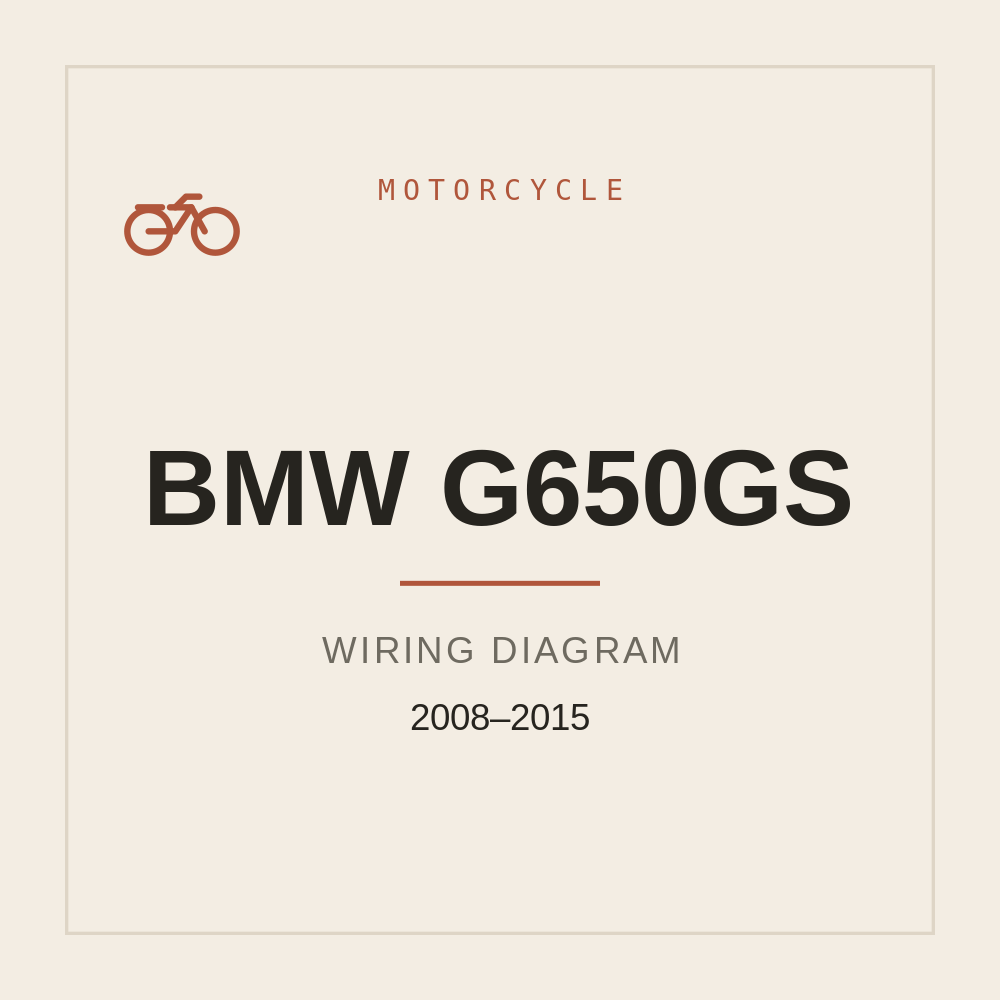 BMW G650GS Wiring Diagram 2008-2015 — repair manual cover