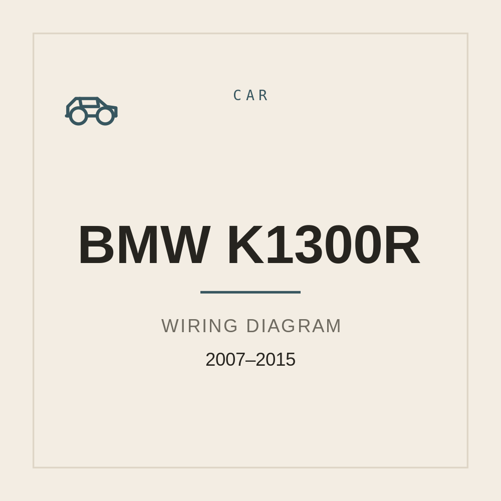 BMW K1300R Wiring Diagram 2007-2015 — repair manual cover