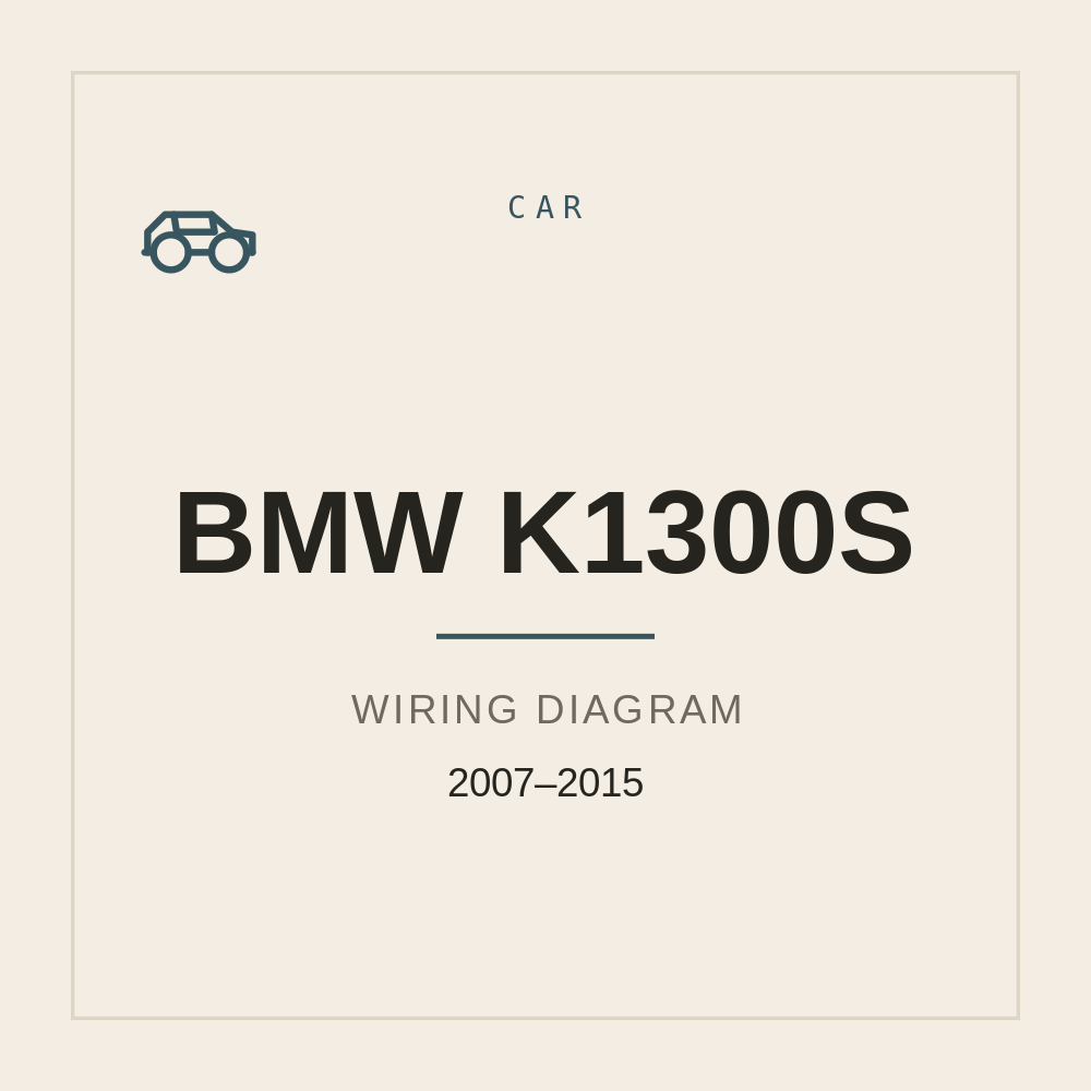 BMW K1300S Wiring Diagram 2007-2015 — repair manual cover