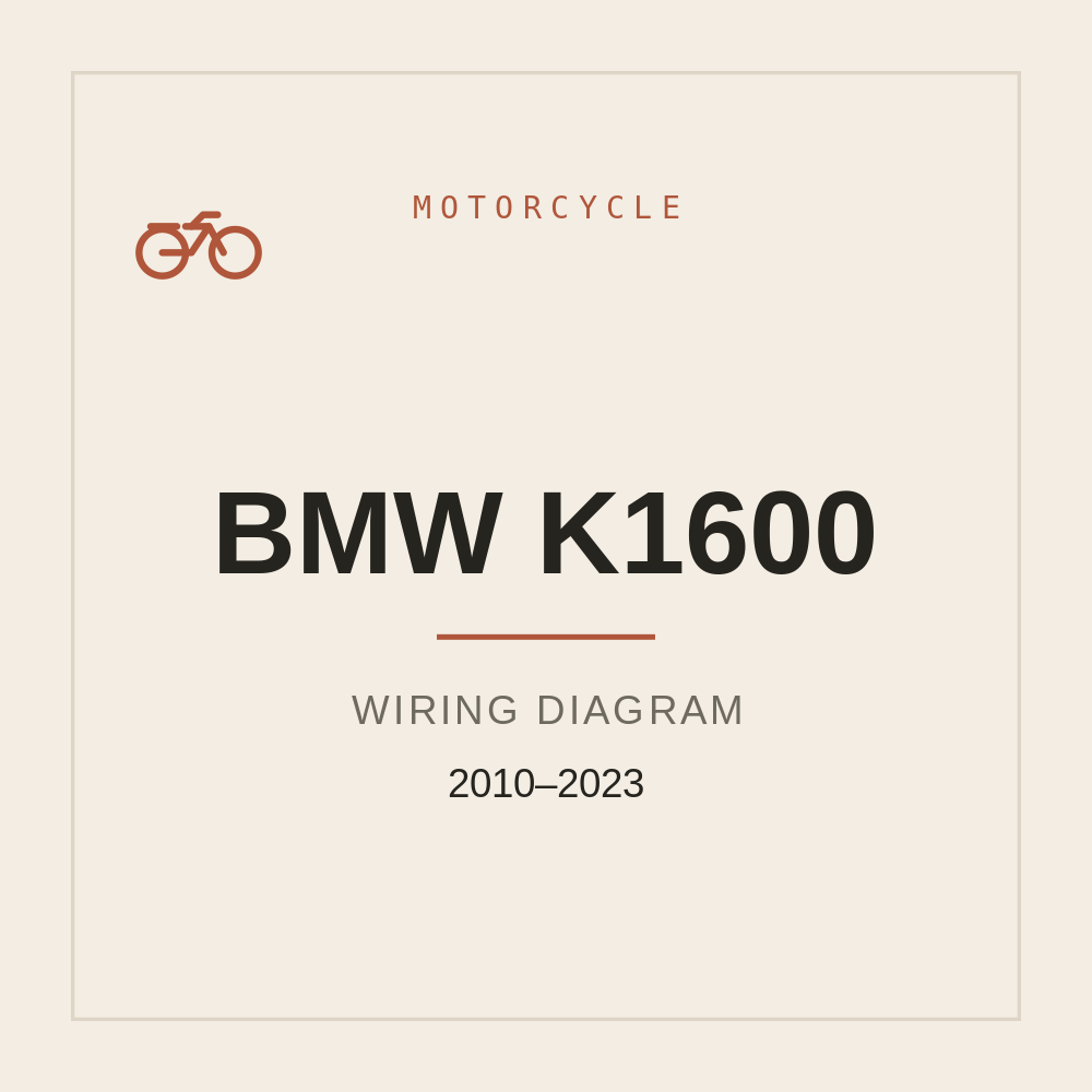 BMW K1600 Wiring Diagram 2010-2023 — repair manual cover
