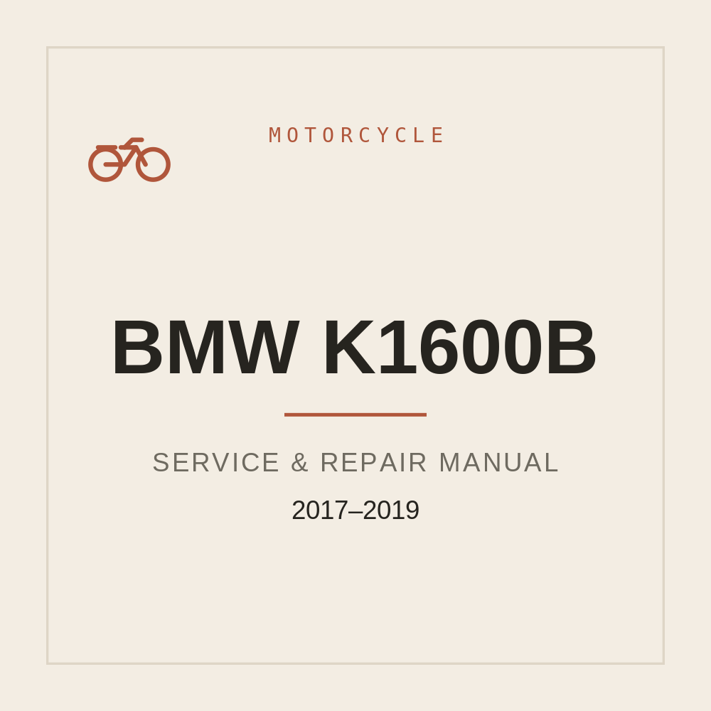 BMW K1600B Service Repair manual (2017-2019) — repair manual cover