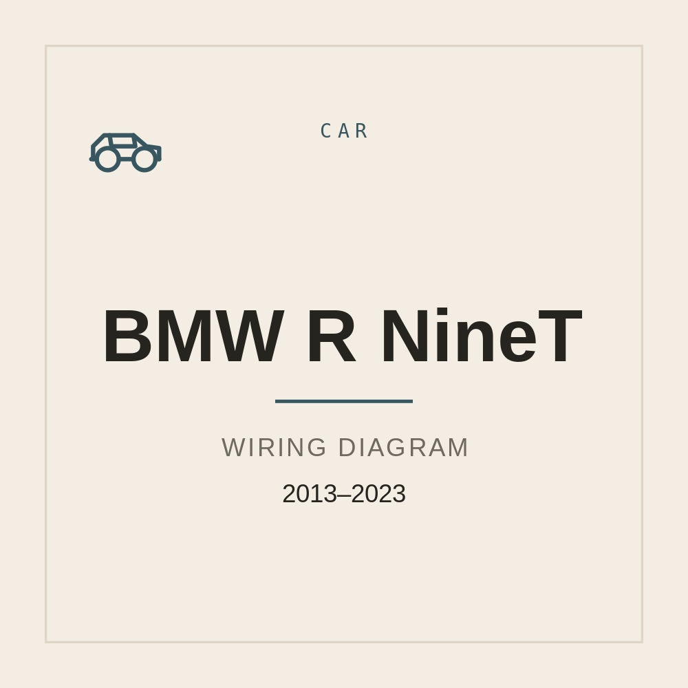 BMW R NineT Wiring Diagram 2013-2023 — repair manual cover