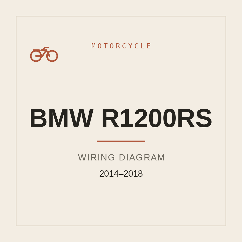BMW R1200RS Wiring Diagram 2014-2018 — repair manual cover