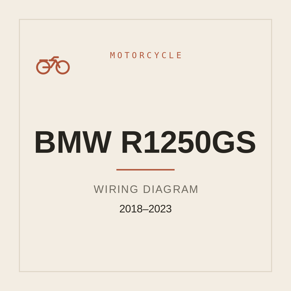 BMW R1250GS Wiring Diagram 2018-2023 — repair manual cover