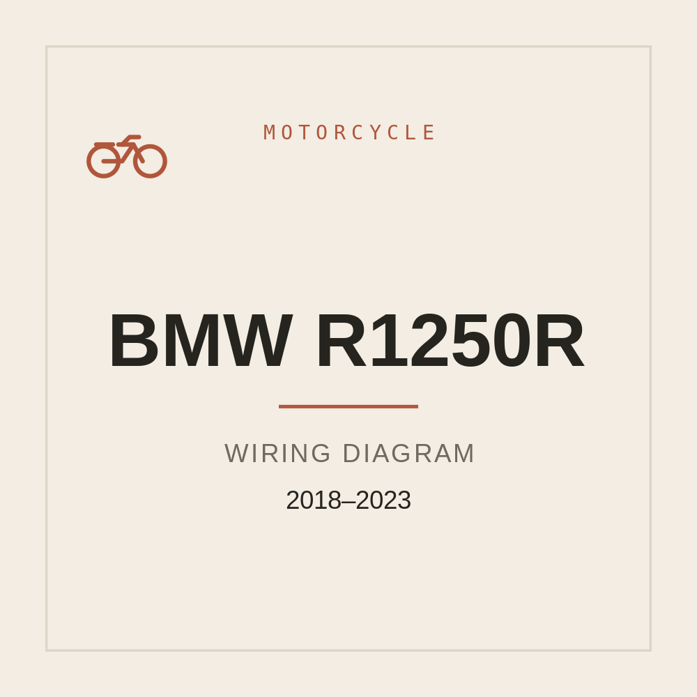 BMW R1250R Wiring Diagram 2018-2023 — repair manual cover