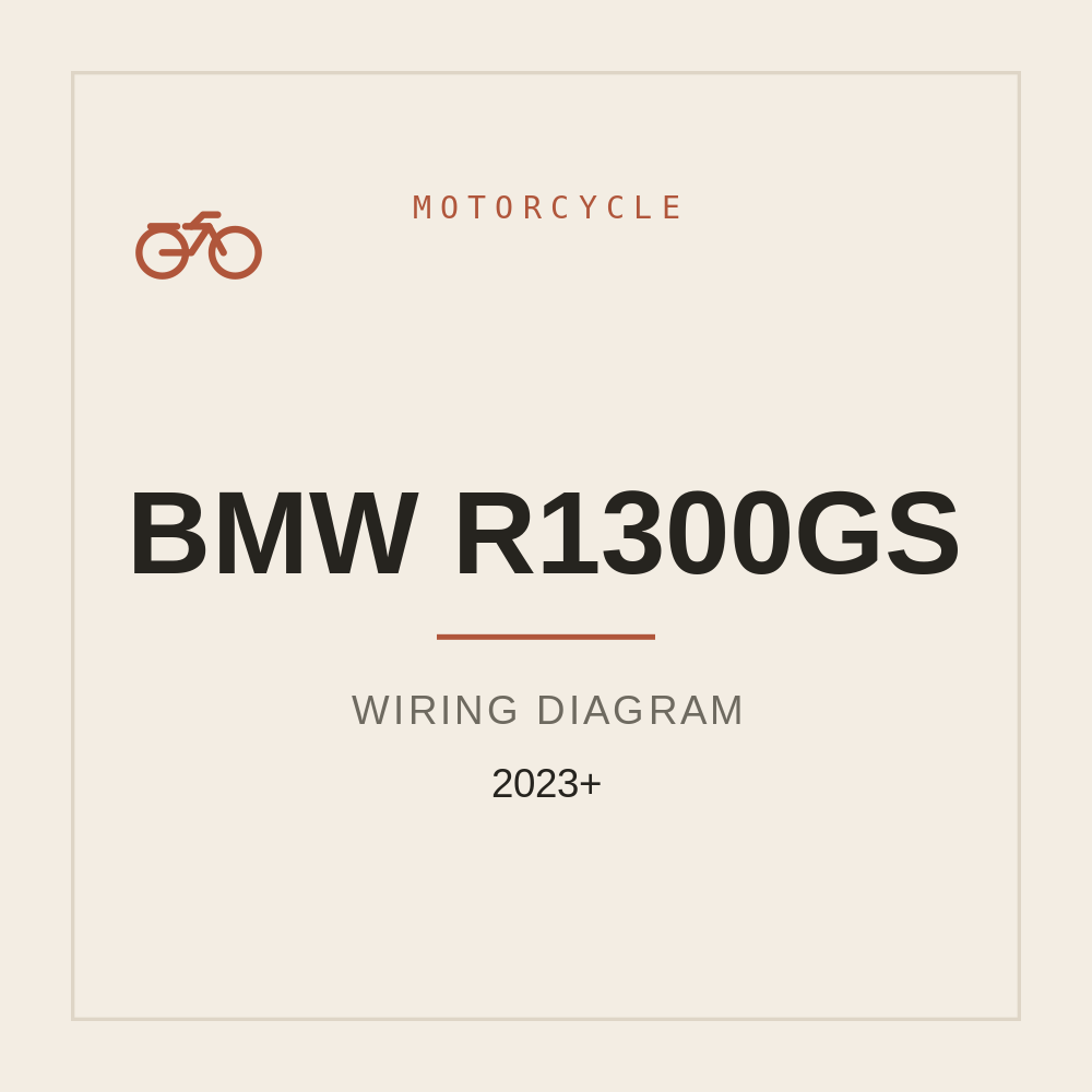 BMW R1300GS Wiring Diagram 2023 onwards — repair manual cover