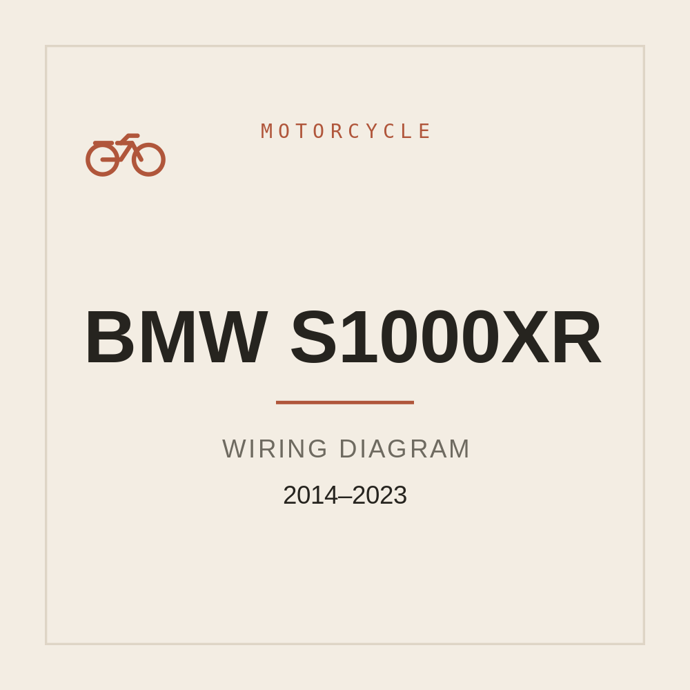BMW S1000XR Wiring Diagram 2014-2023 — repair manual cover