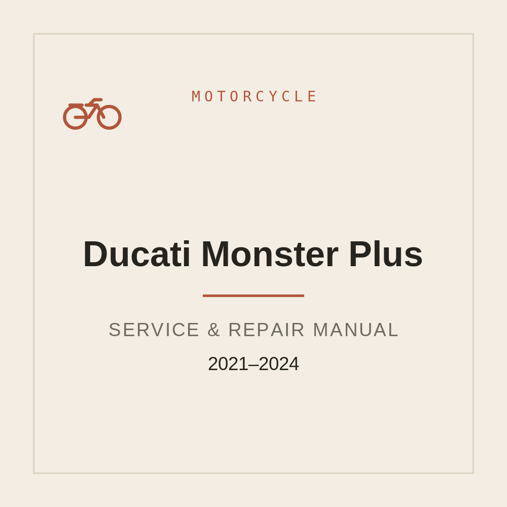 Ducati Monster (Plus) Repair Manual 2021-2024 — repair manual cover
