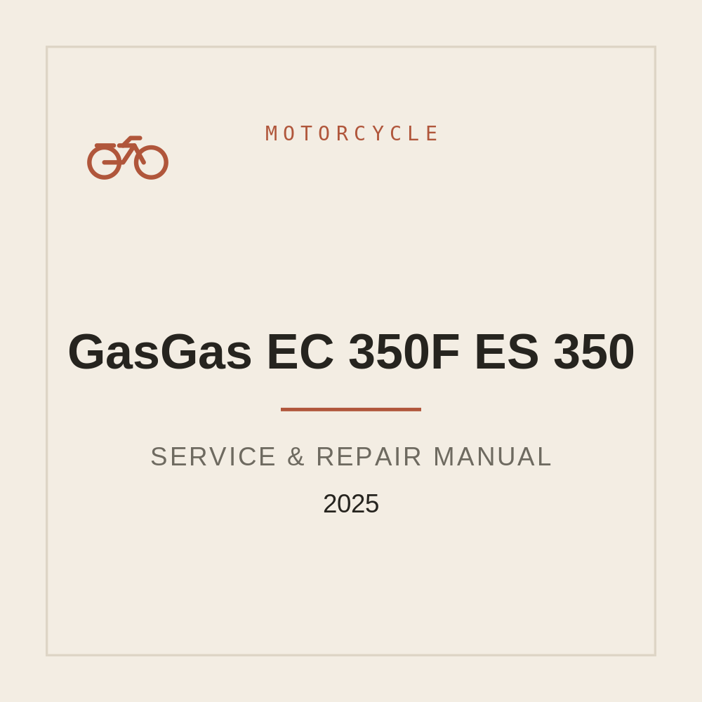 GasGas EC 350F ES 350 Workshop Manual 2025 — repair manual cover