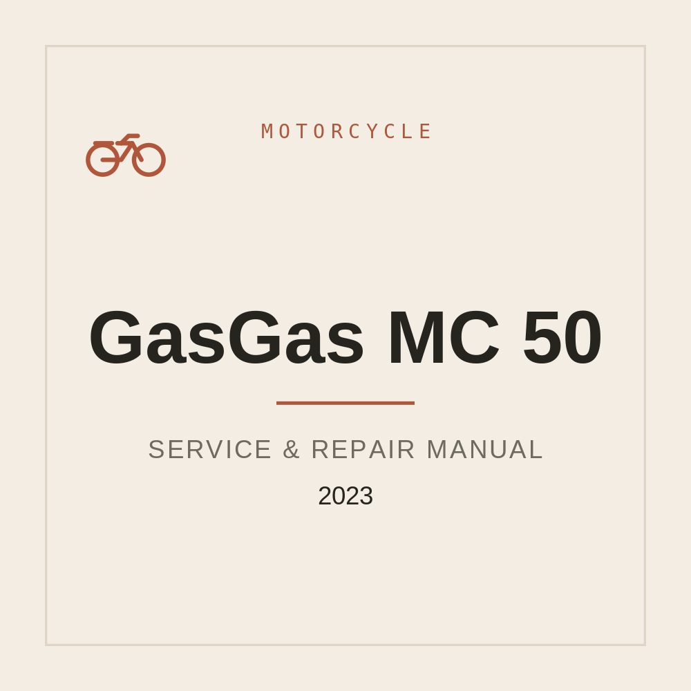 GasGas MC 50 Workshop Service Manual 2023 — repair manual cover