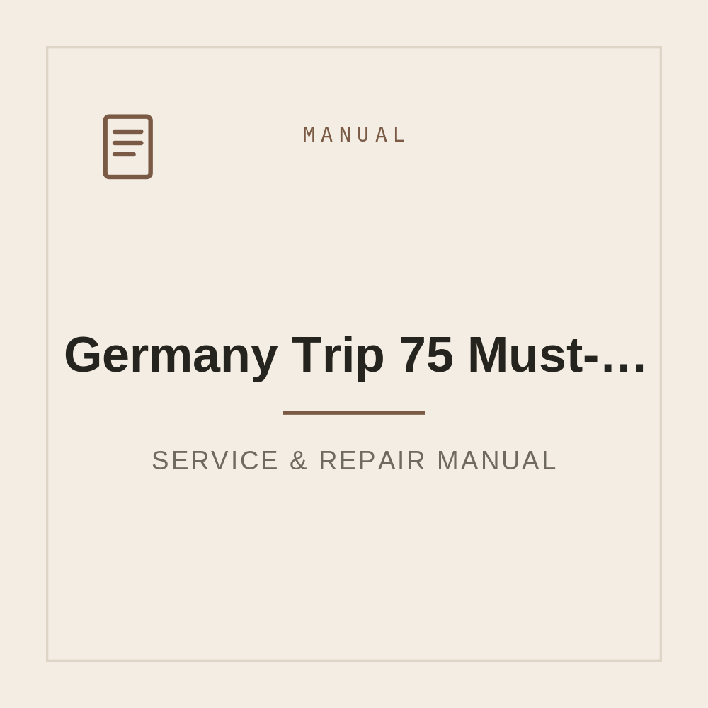 Germany Trip 75 Must-Know Questions & Answers — repair manual cover