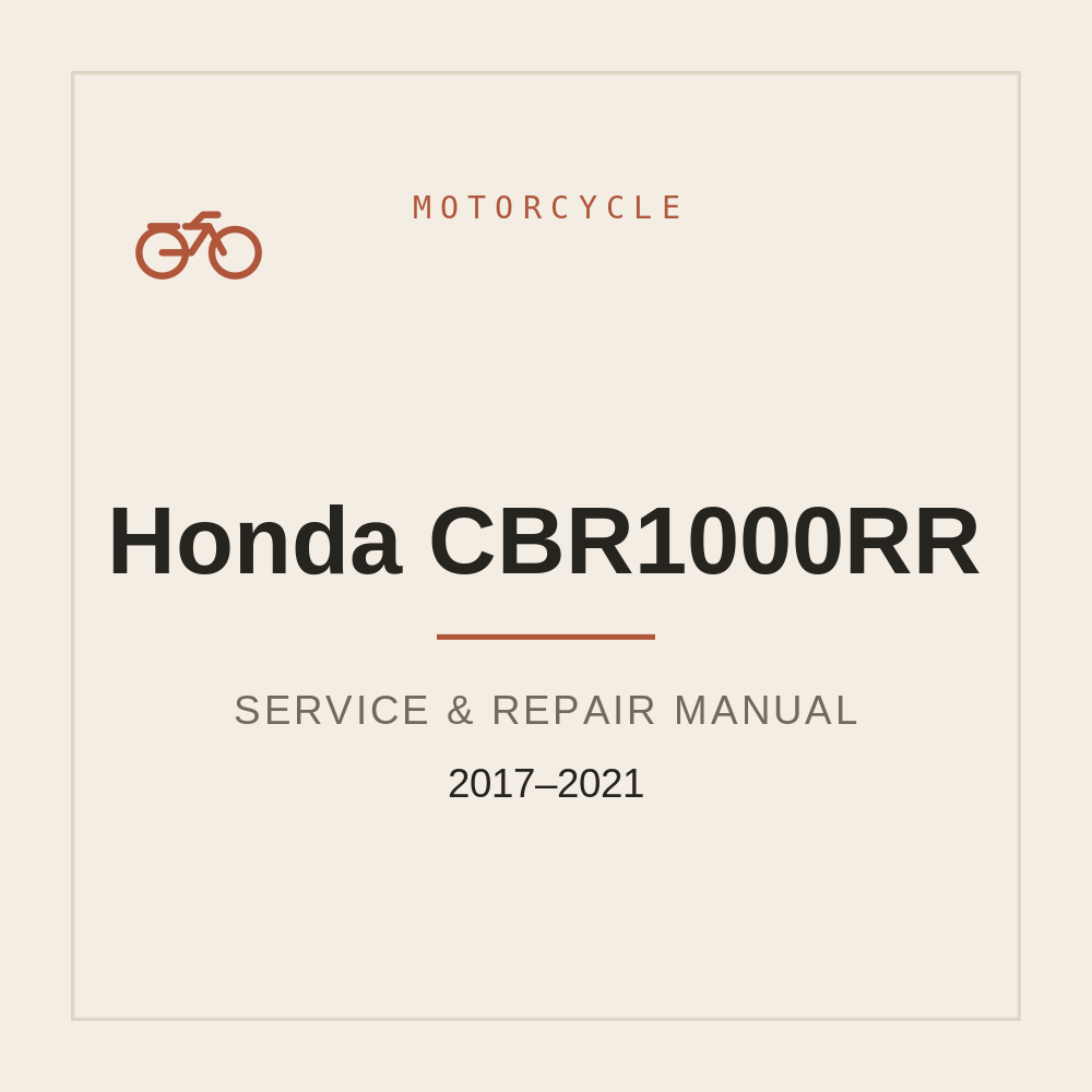 Honda CBR1000RR Repair Manual 2017-2021 — repair manual cover