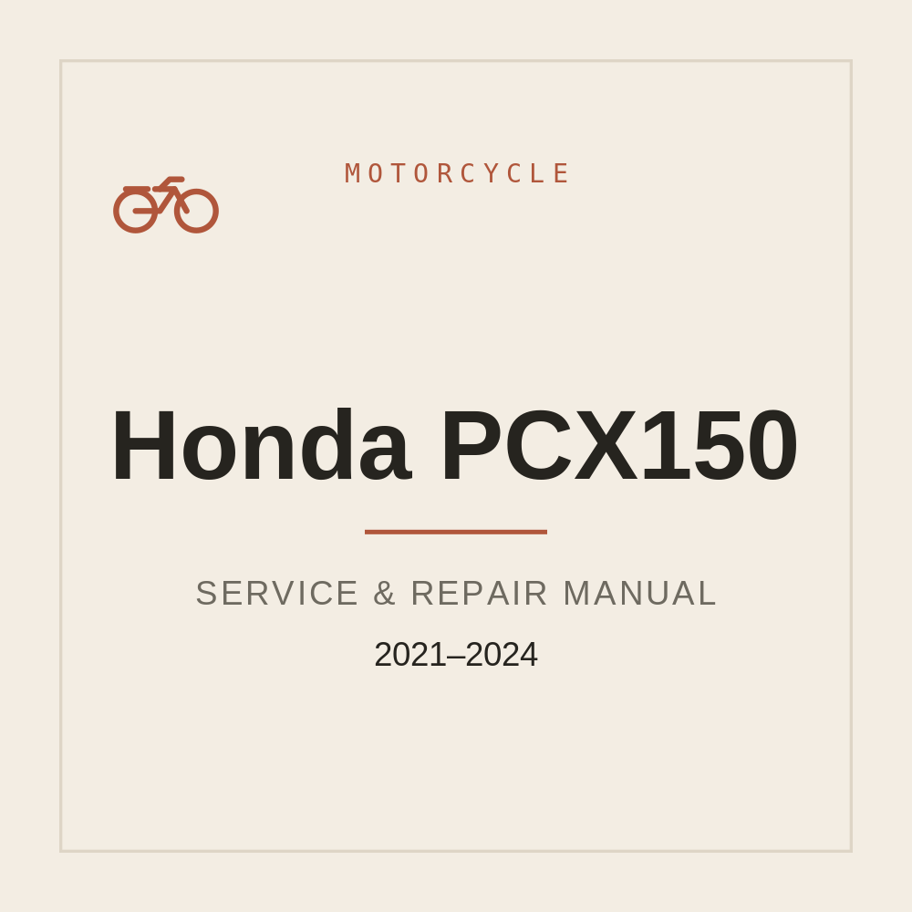 Honda PCX150 Service Manual 2021-2024 — repair manual cover