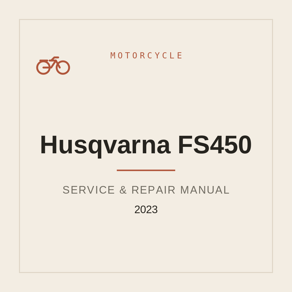 Husqvarna FS450 Service Workshop manual 2023 — repair manual cover