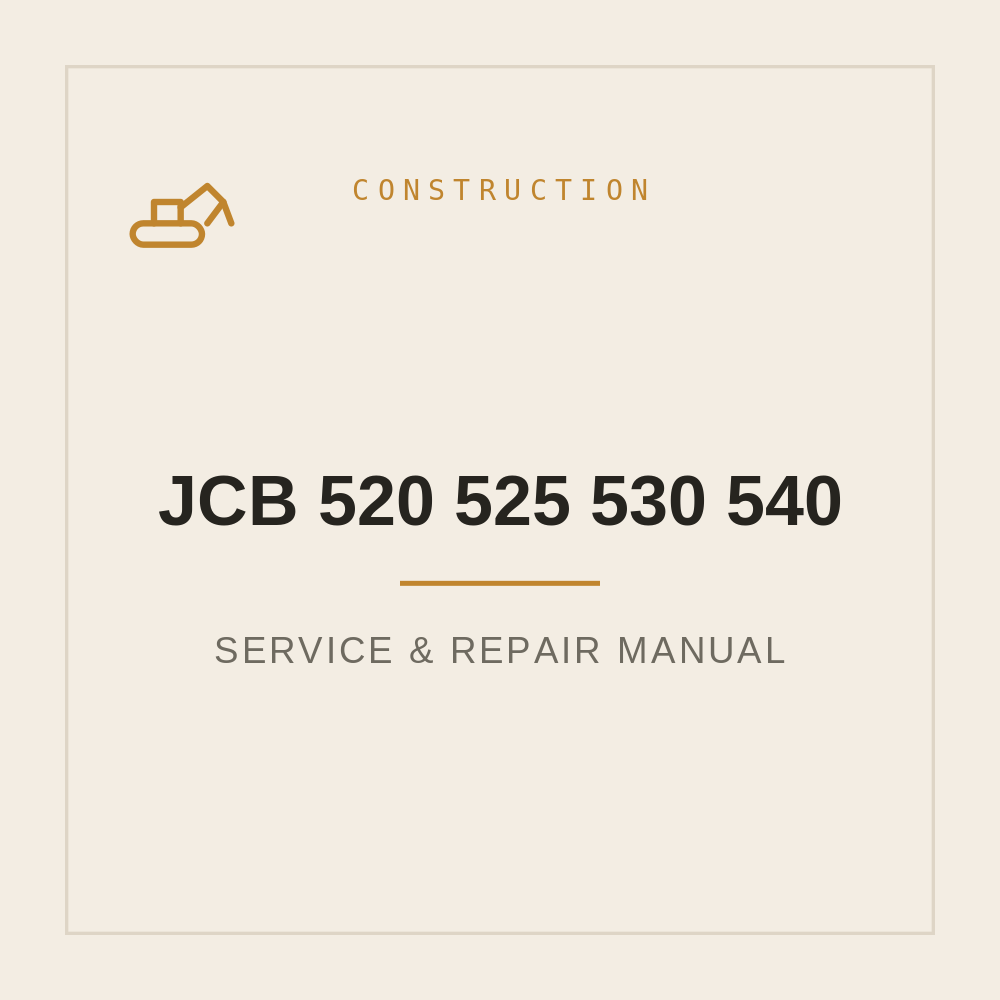 JCB 520 525 530 540 Workshop Manual — repair manual cover