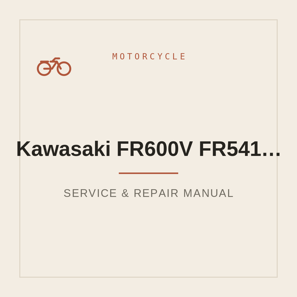Kawasaki FR600V FR541V FS481V Service Workshop manual — repair manual cover